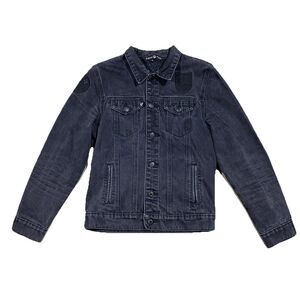 Profound Aesthetic Black Denim Jacket S Quilted Faux Leather